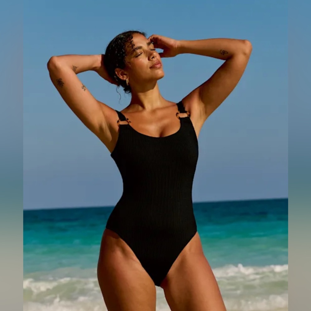Bravissimo Miami Black swimsuit large 36G/36I (US) NWT no wires, no fasteners!!